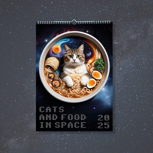 Cats and Food in Space 2025 Calendar – A Space Journey for Cat and Food Lovers!